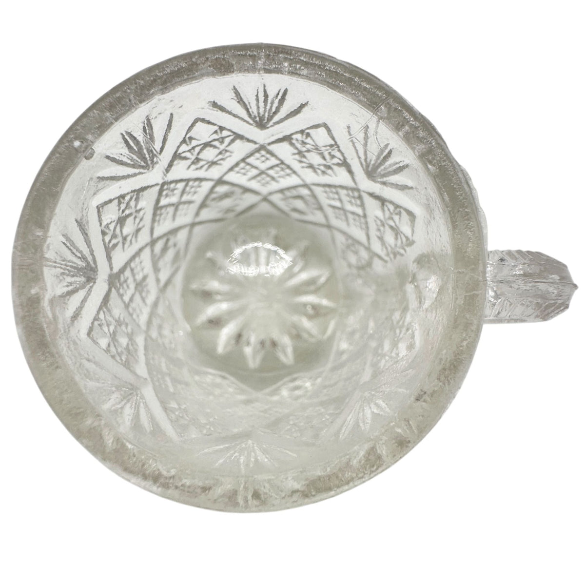Thumbelina Flattened Diamond Punch Bowl 8 Cups Tray EAPG Childrens Tableware Set