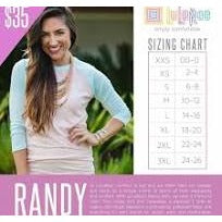 LuLaRoe Randy Top L Black Red Gray Geometric Print 3/4 Sleeve Raglan Stretchy