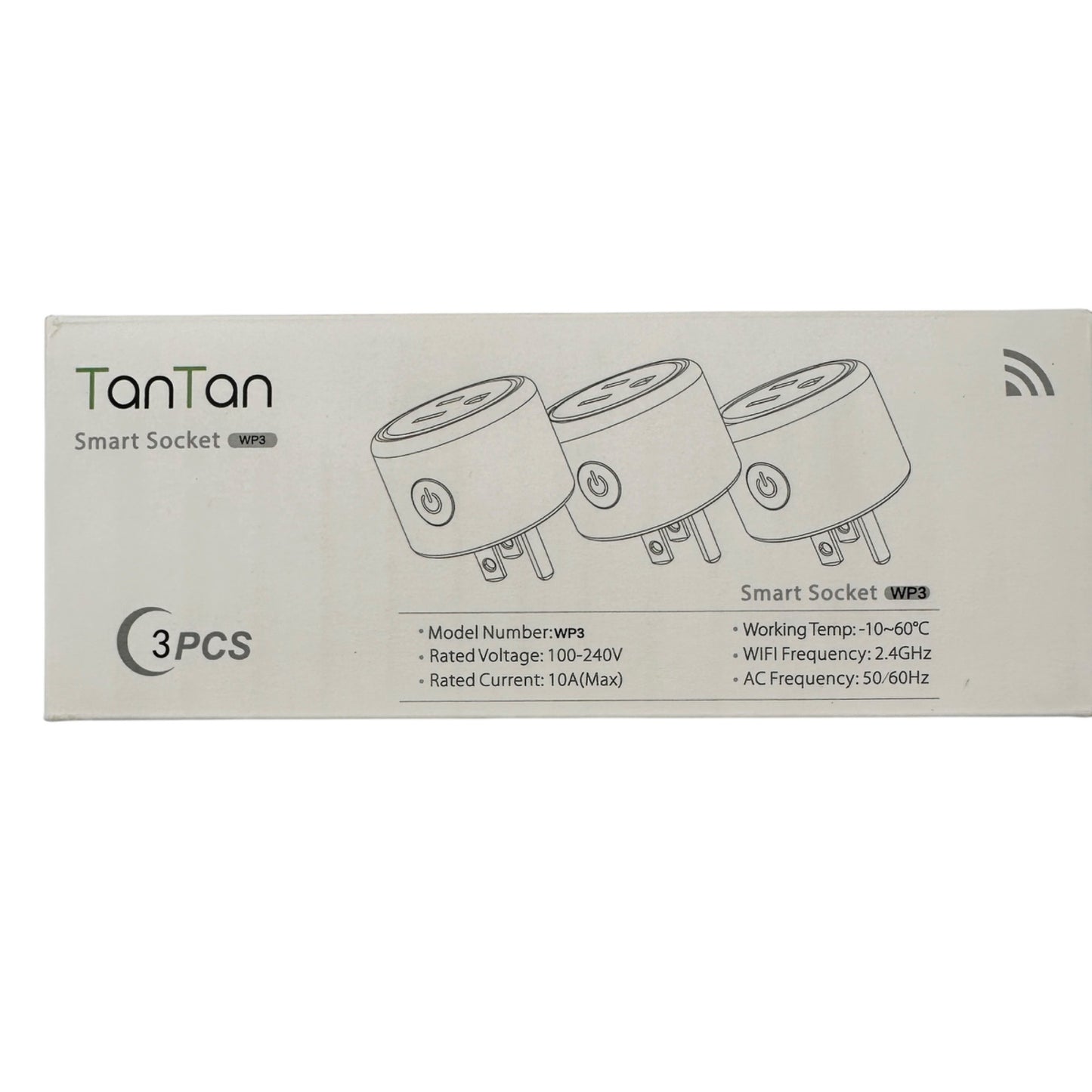 TanTan Smart Socket 3PCS WiFi Plug With App Control WP3 Model 10A Max 100-240V