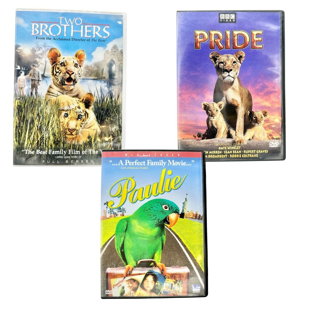 Set Of 3 Family Movies DVDs Paulie Two Brothers Pride Animal-Themed Films