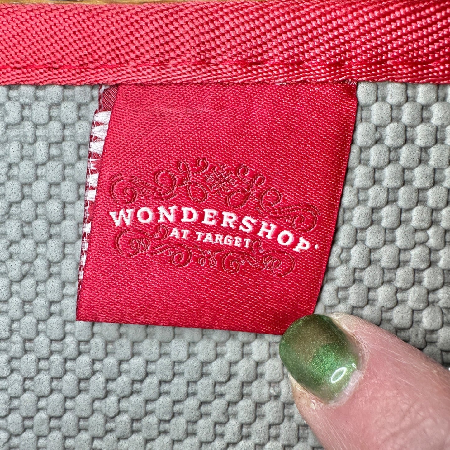Wondershop Bath Mat Throw Rug 24x18 Holiday JOY Red White Poly Non-Slip Backing
