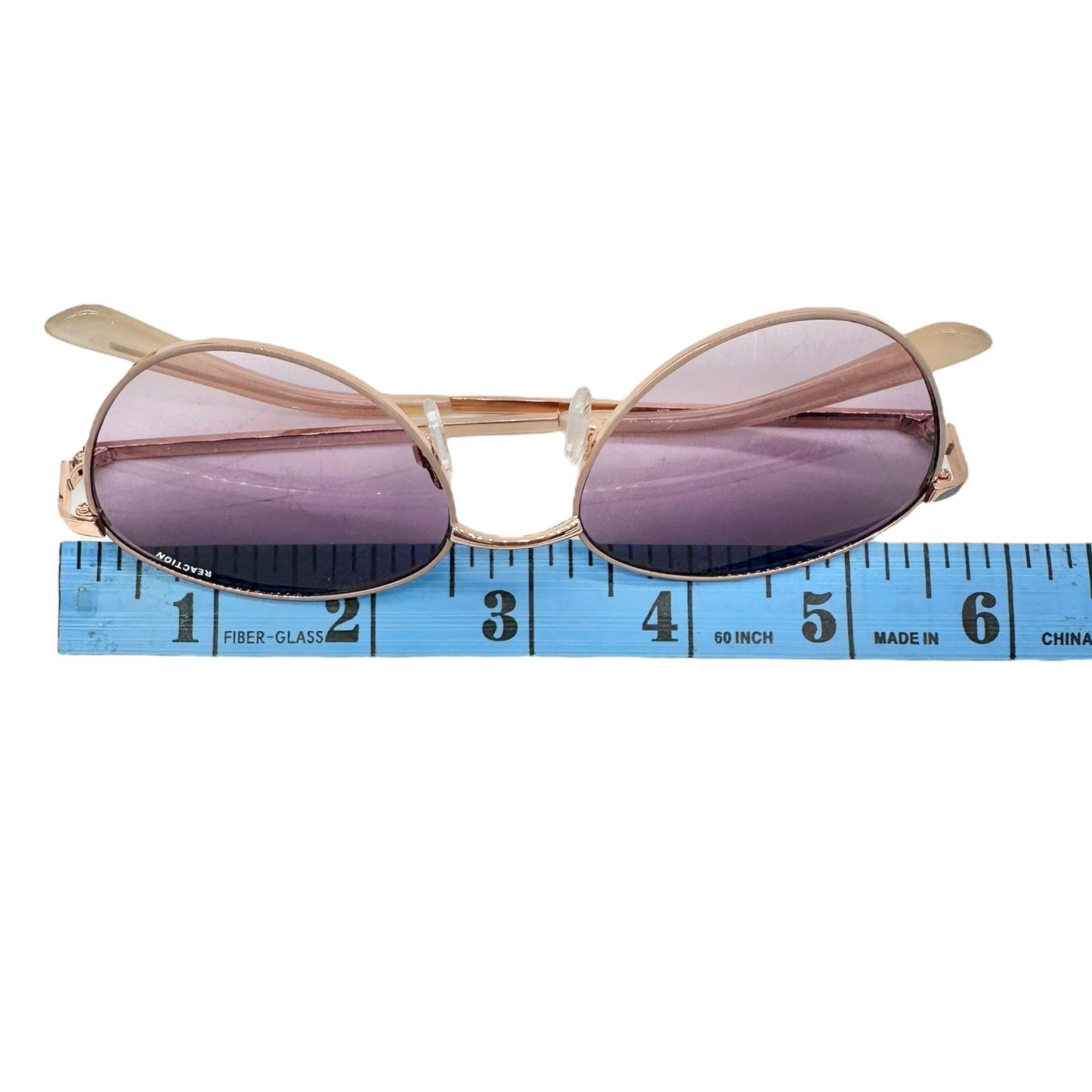Kenneth Cole Reaction Sunglasses Oval Rose Gold Frame Purple Gradient Lenses New