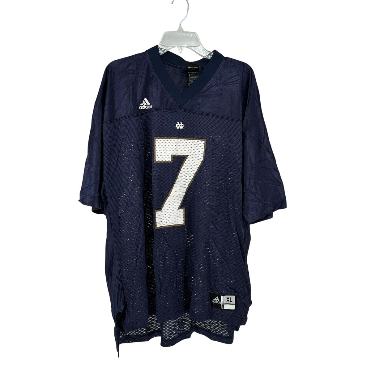 Adidas Notre Dame Football Jersey Mens XL Navy No 7 Mesh Team Sportswear