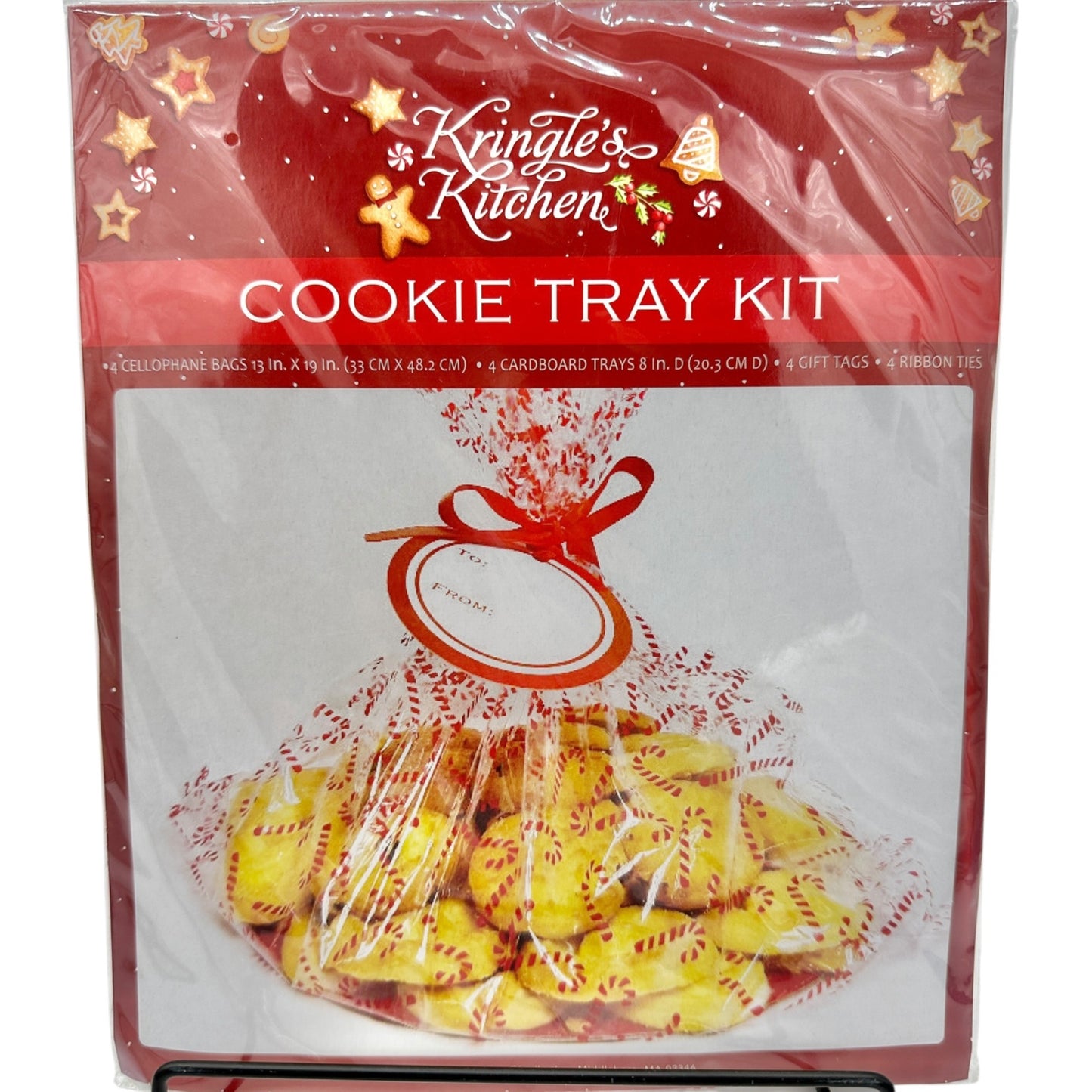 Kringles Kitchen Cookie Tray Kits 12 Cellophane Bags 12 Trays 12 Gift Tags/Ties