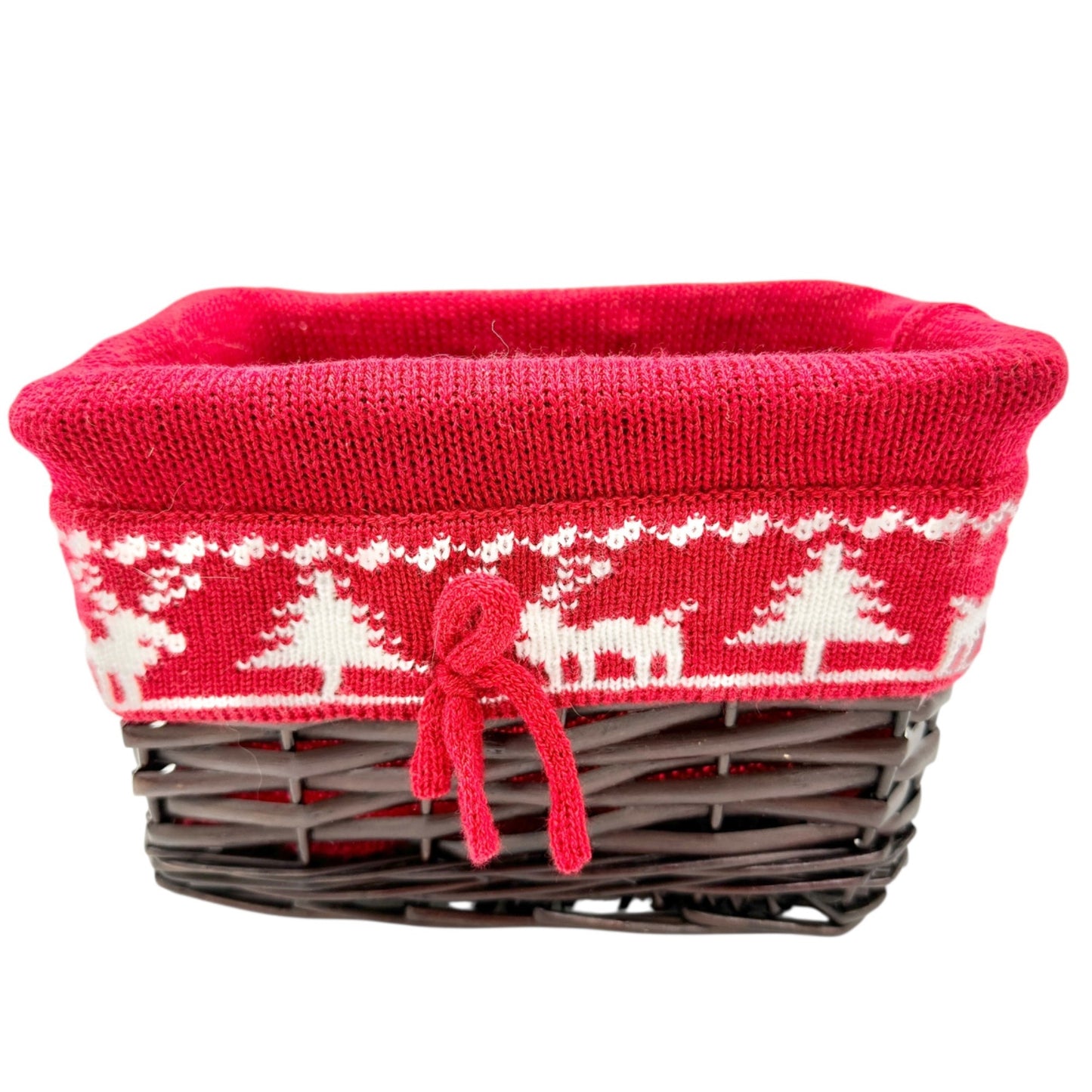 Christmas Gift Basket Set Reindeer Themed Socks Towel Plush Toy Woven Basket