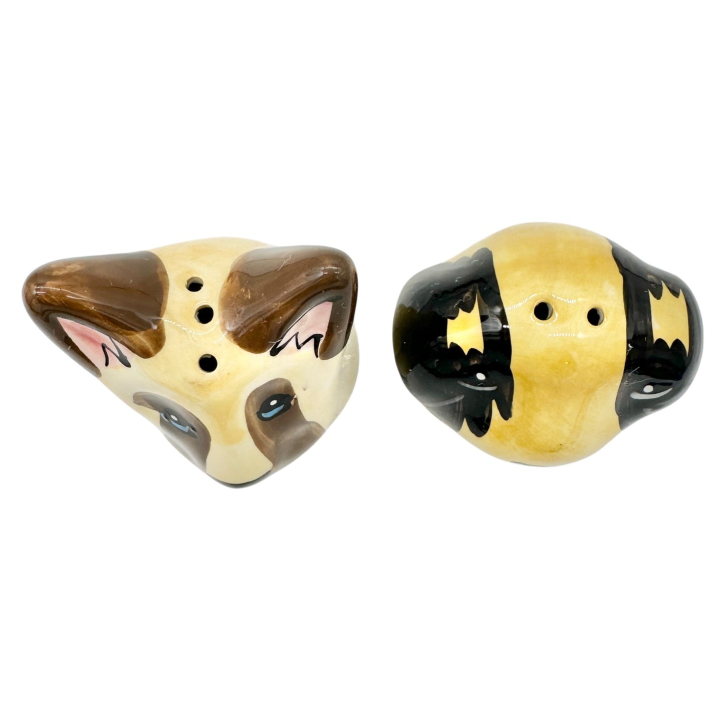 Hand-Painted Ceramic Dog Salt and Pepper Shakers Fun Collectible Tableware