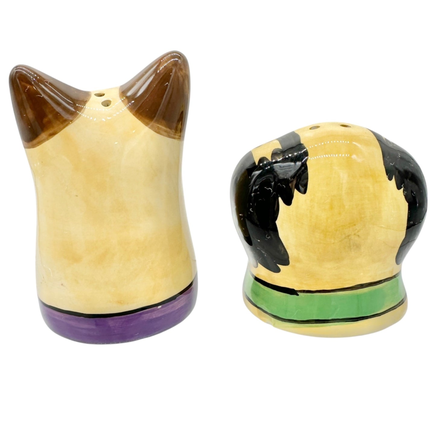 Hand-Painted Ceramic Dog Salt and Pepper Shakers Fun Collectible Tableware