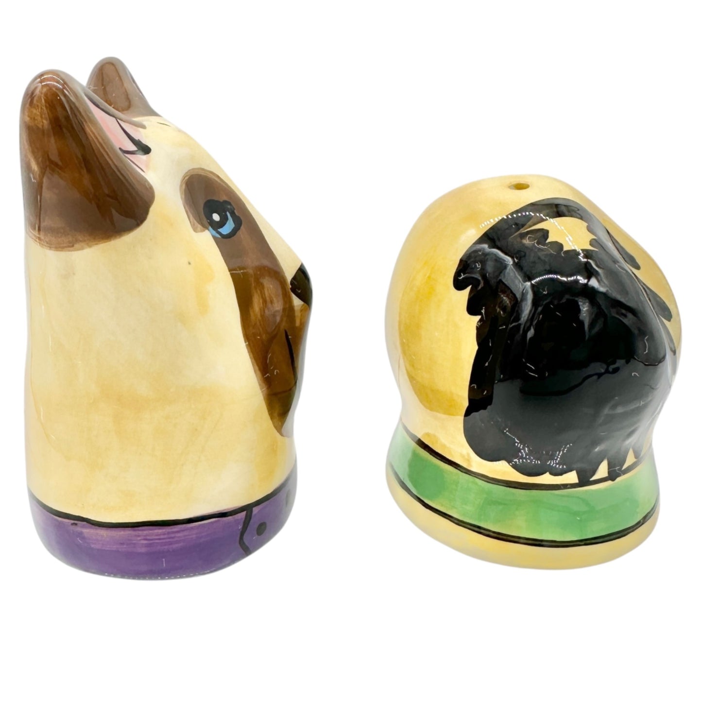 Hand-Painted Ceramic Dog Salt and Pepper Shakers Fun Collectible Tableware