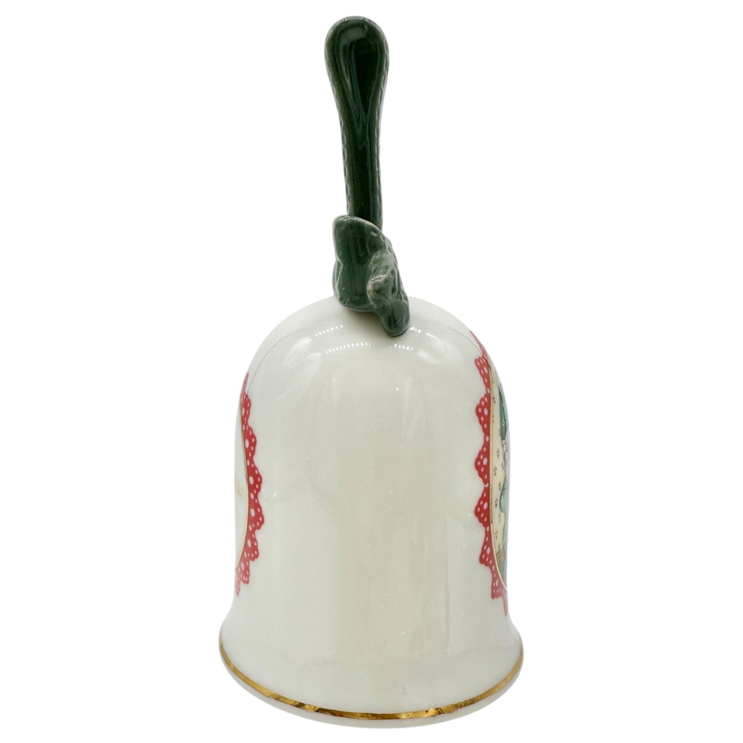 Avon Christmas 1990 Bell Ceramic White With Colorful Cozy Mouse Couple Design
