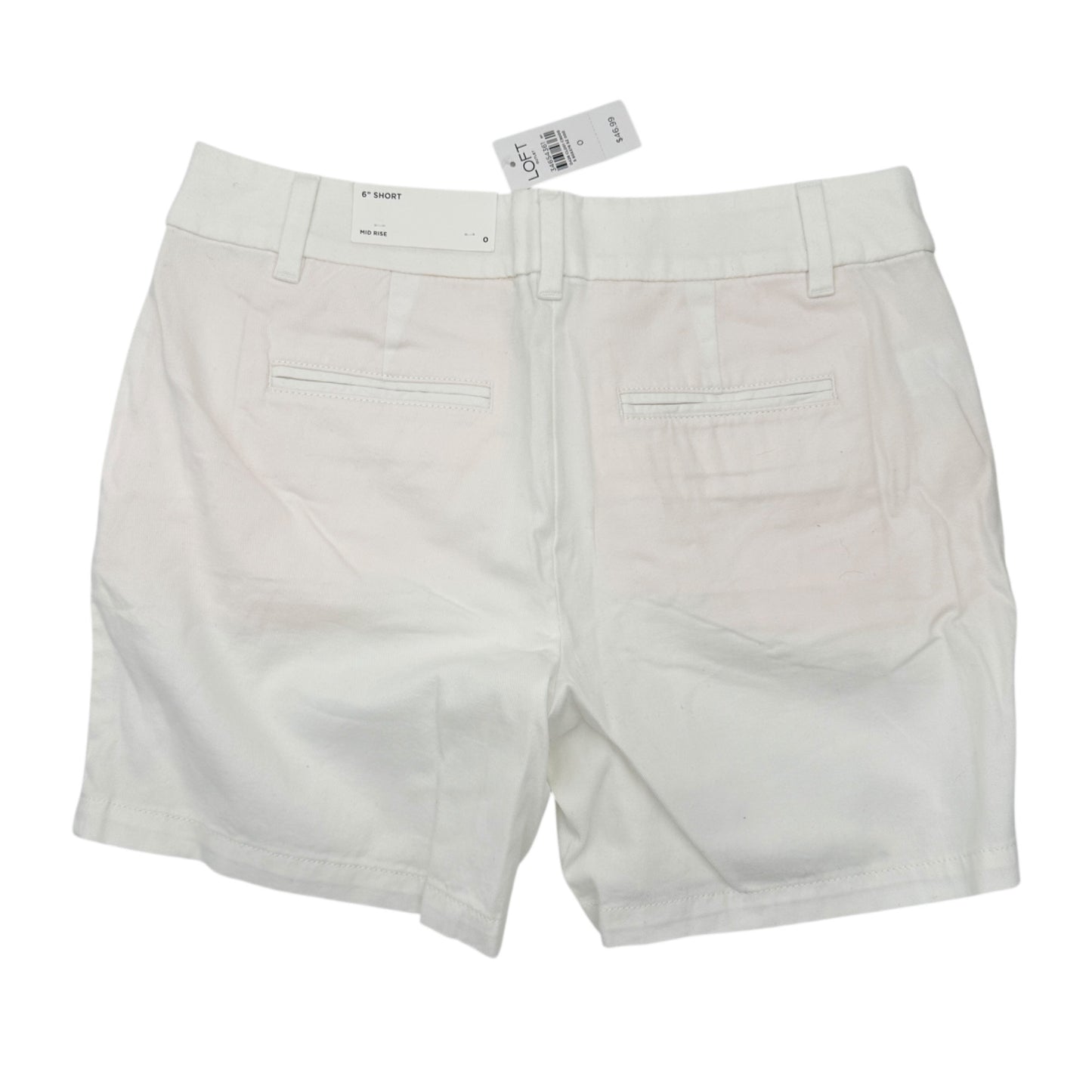 Loft Outlet 6 inch Shorts Womens Size 0 White Cotton Blend NEW