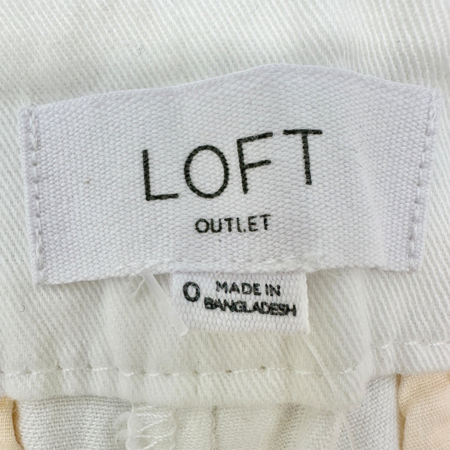 Loft Outlet 6 inch Shorts Womens Size 0 White Cotton Blend NEW