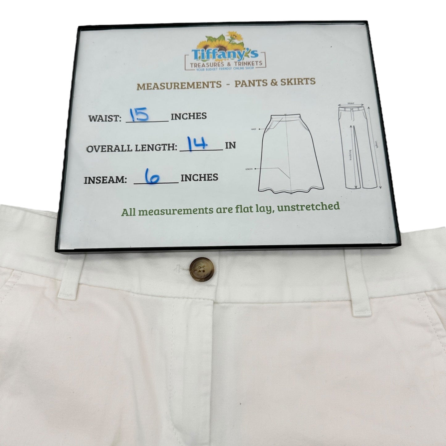 Loft Outlet 6 inch Shorts Womens Size 0 White Cotton Blend NEW