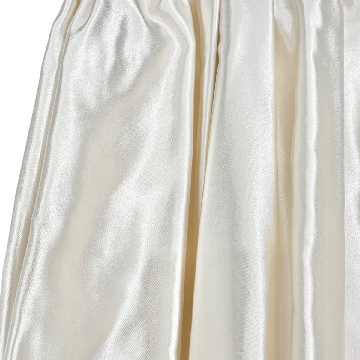 Handmade Cream Satin Full Length Skirt Elastic Waistband 32” Waist 37.5" Long