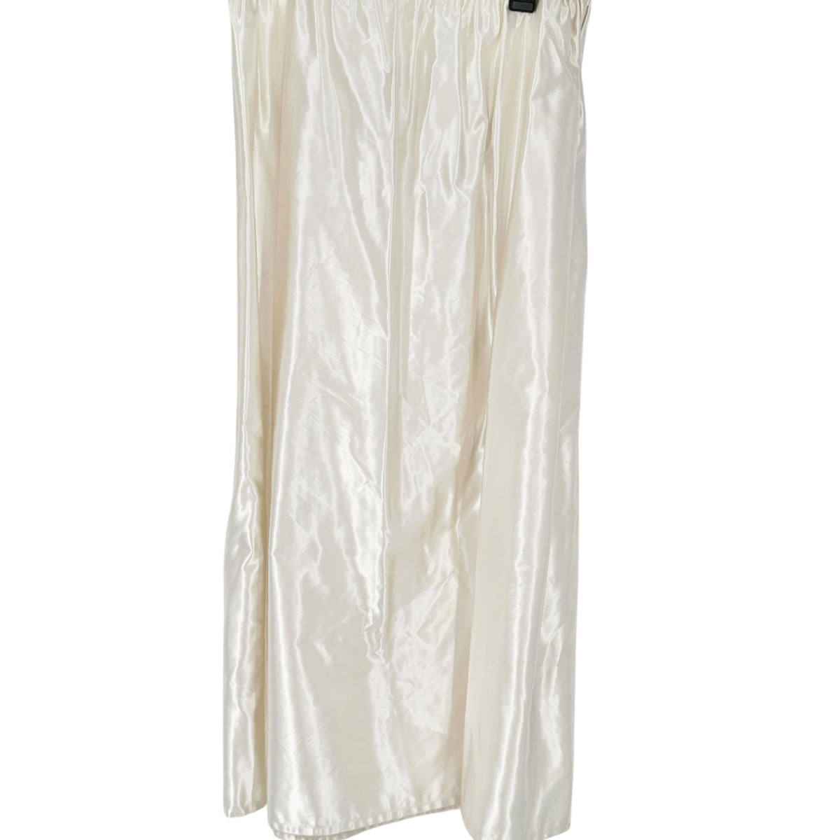 Handmade Cream Satin Full Length Skirt Elastic Waistband 32” Waist 37.5" Long