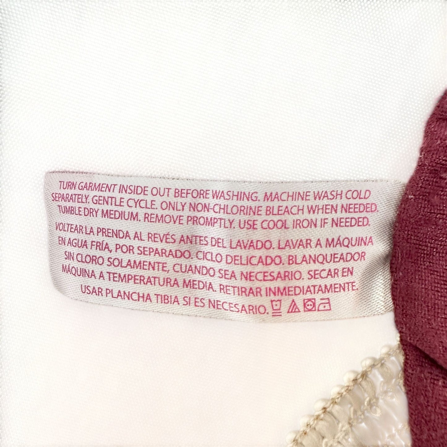 No Boundaries Maxi Skirt Womens S 3-5 Burgundy Smocked Waistband and Front Slits