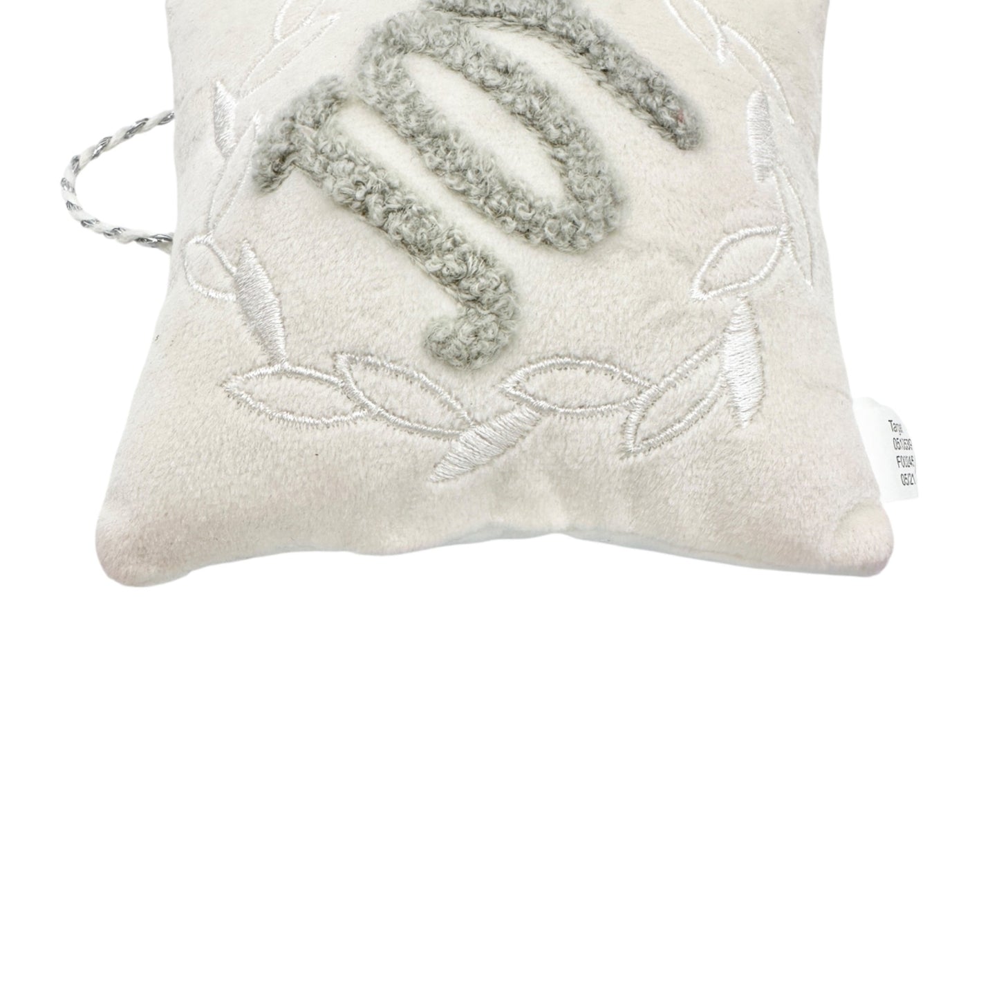 Set Of 3 Christmas Ornament Pillows With Joy Tree Merry Bright Designs White