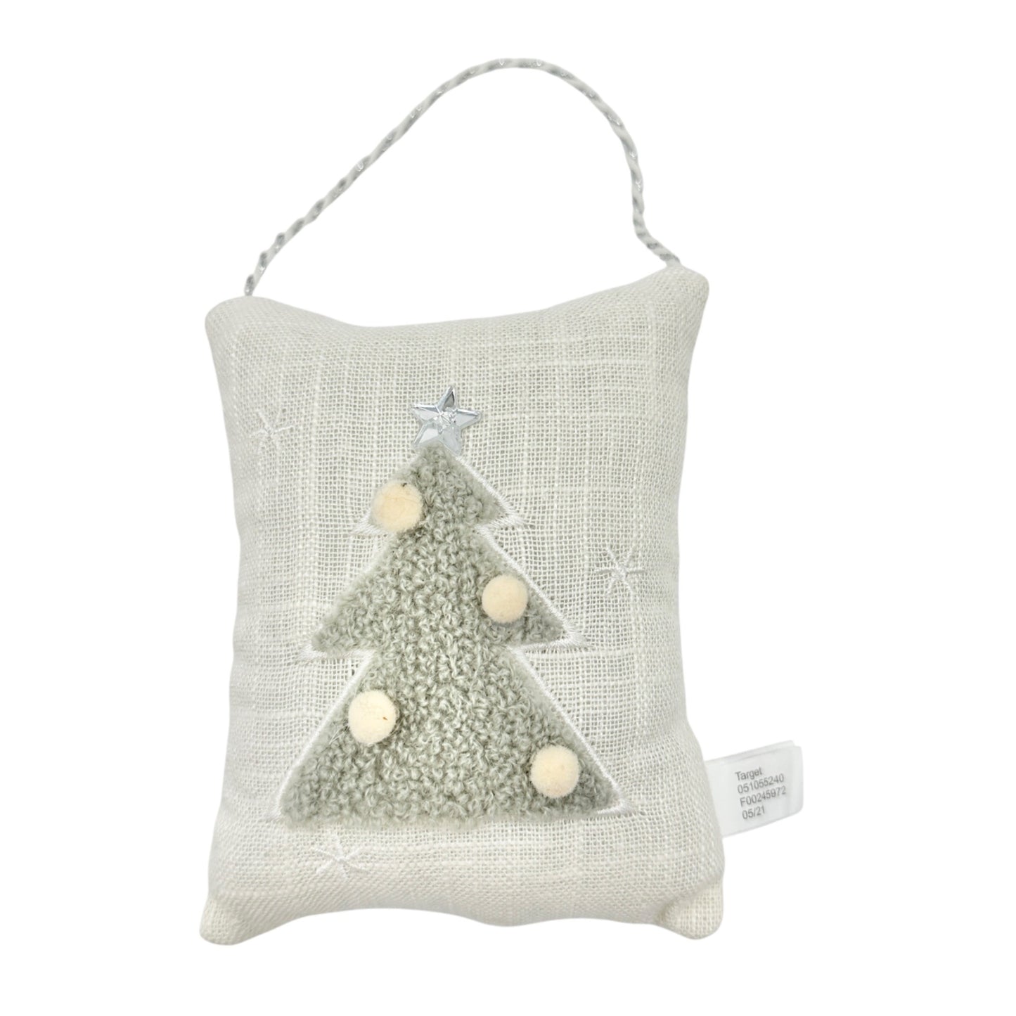 Set Of 3 Christmas Ornament Pillows With Joy Tree Merry Bright Designs White