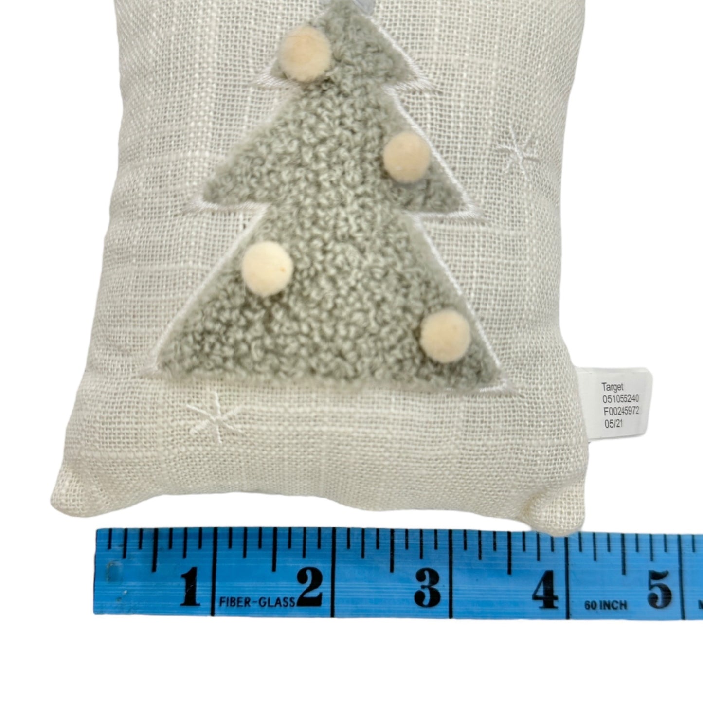 Set Of 3 Christmas Ornament Pillows With Joy Tree Merry Bright Designs White