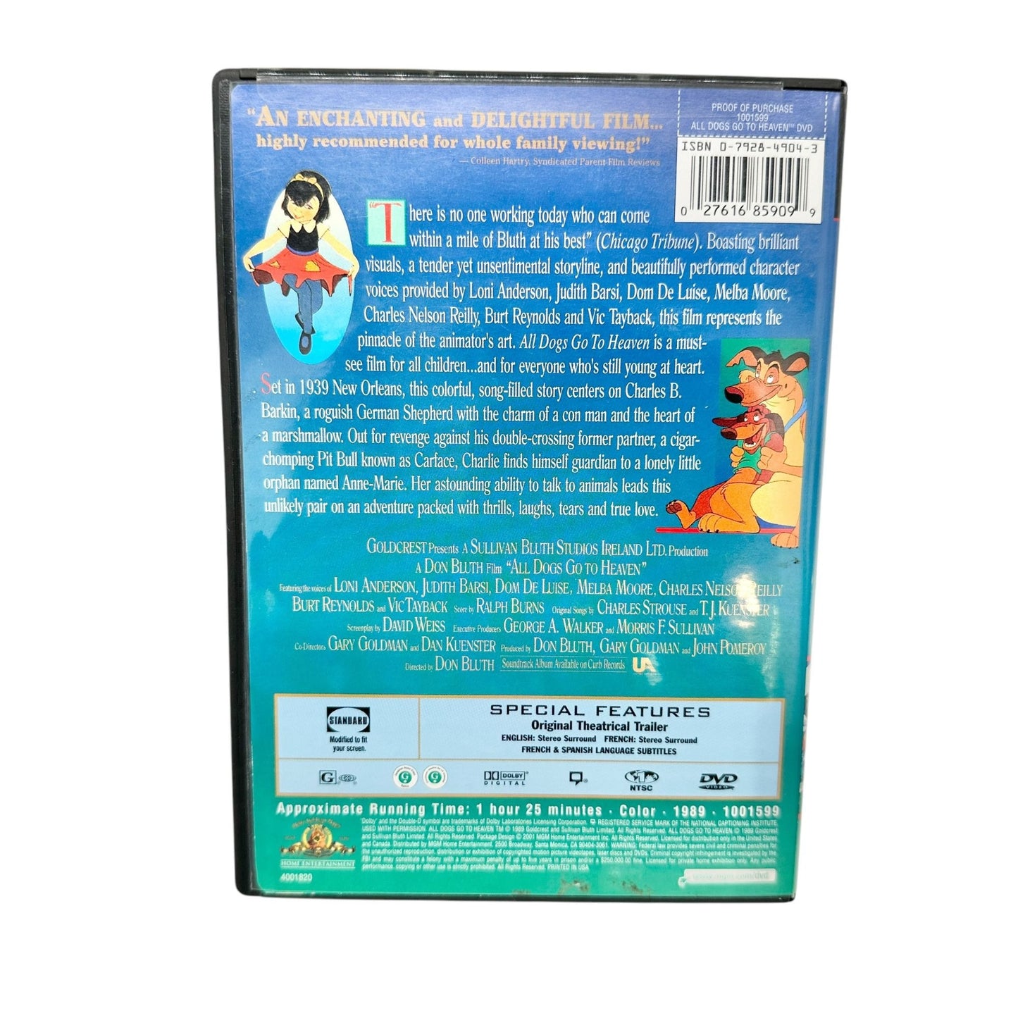 Set of 3 DVDs All Dogs Go To Heaven Scooby-Doo Pocahontas Kids Family Movies