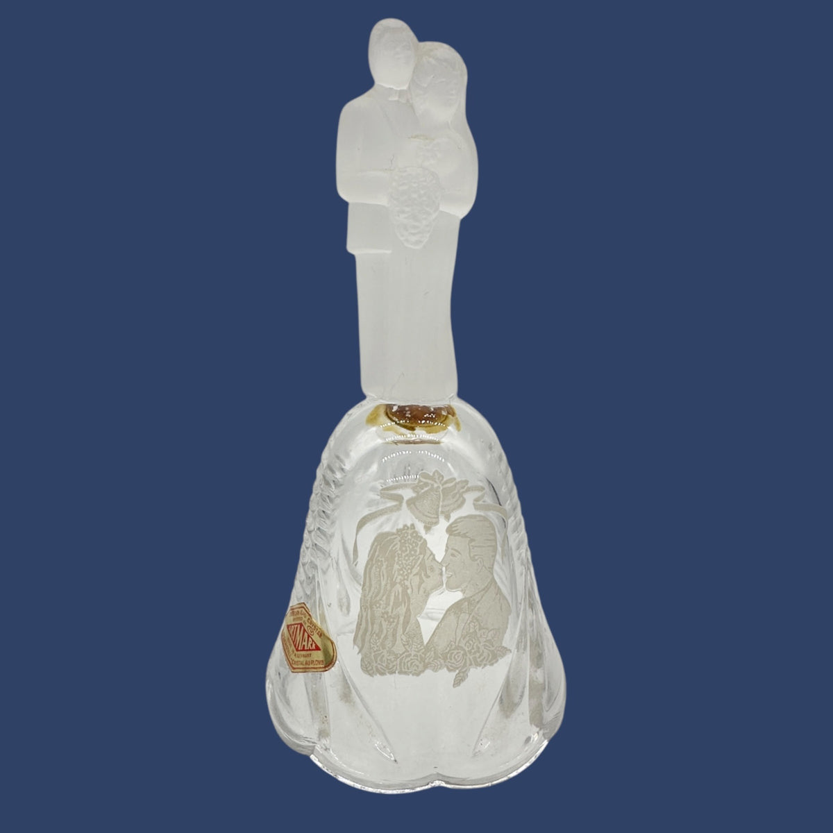 Vintage Artmark Lead Crystal Wedding Bell Bride Groom Figurine W. Germany 5"H