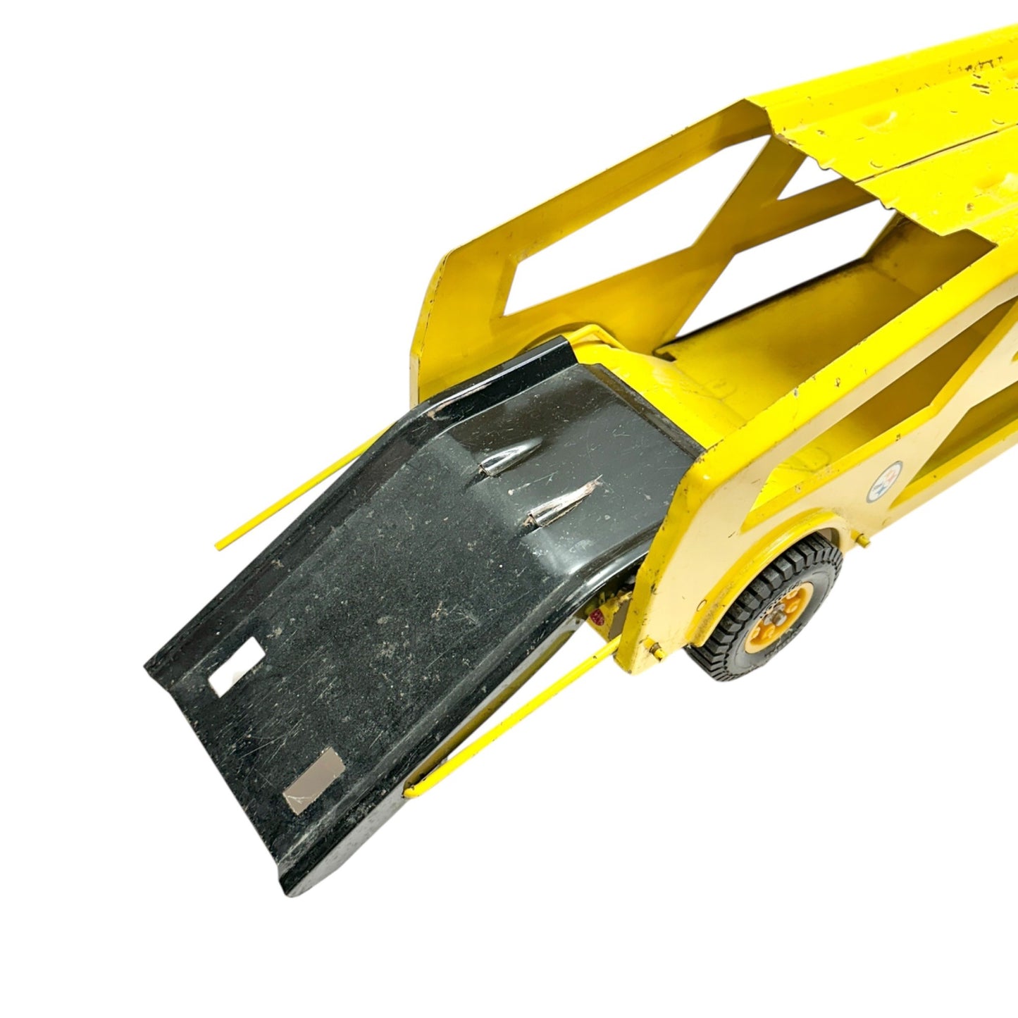 Vintage 1970s Tonka Yellow Metal Car Carrier Truck Toy 2pcs Working Parts