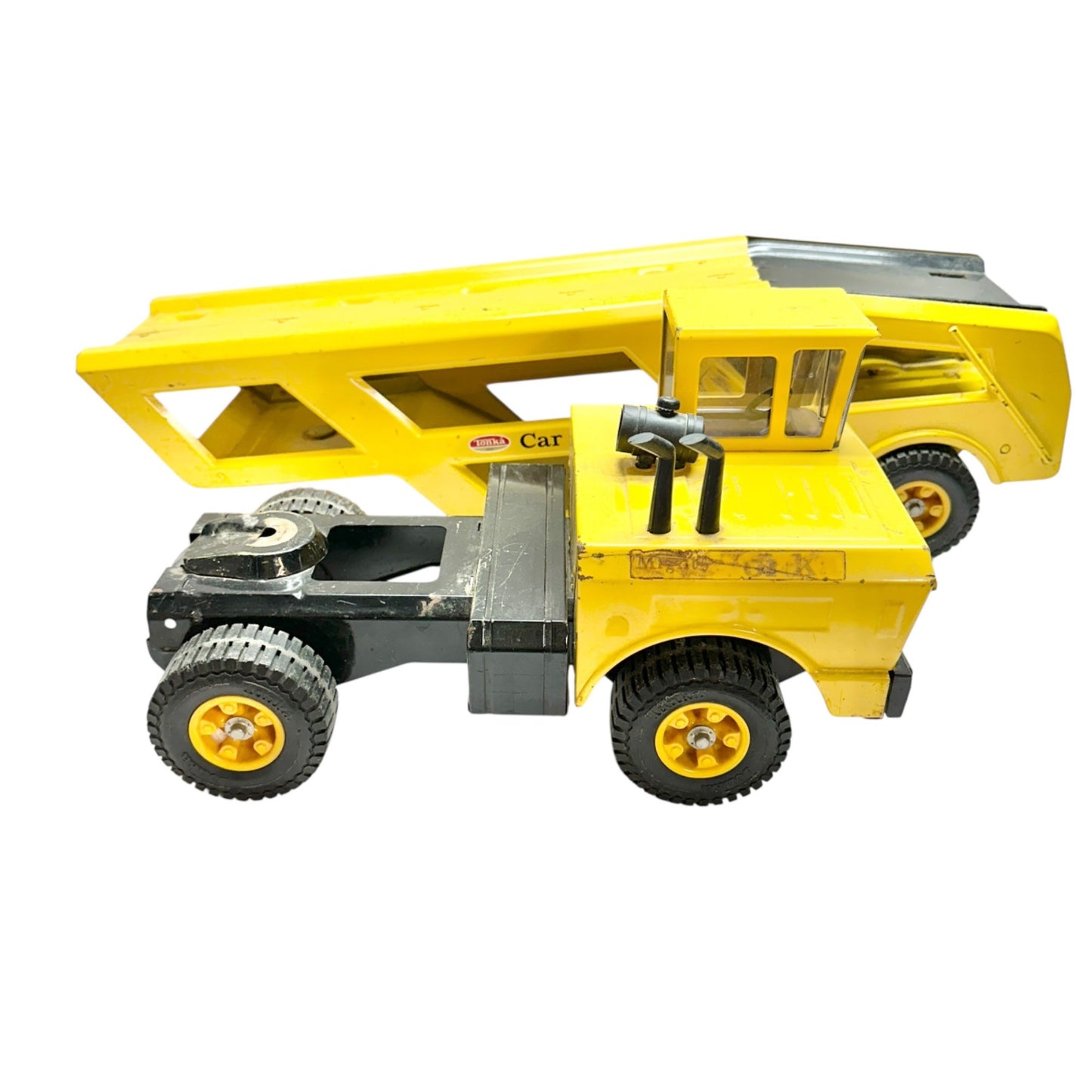 Vintage 1970s Tonka Yellow Metal Car Carrier Truck Toy 2pcs Working Parts