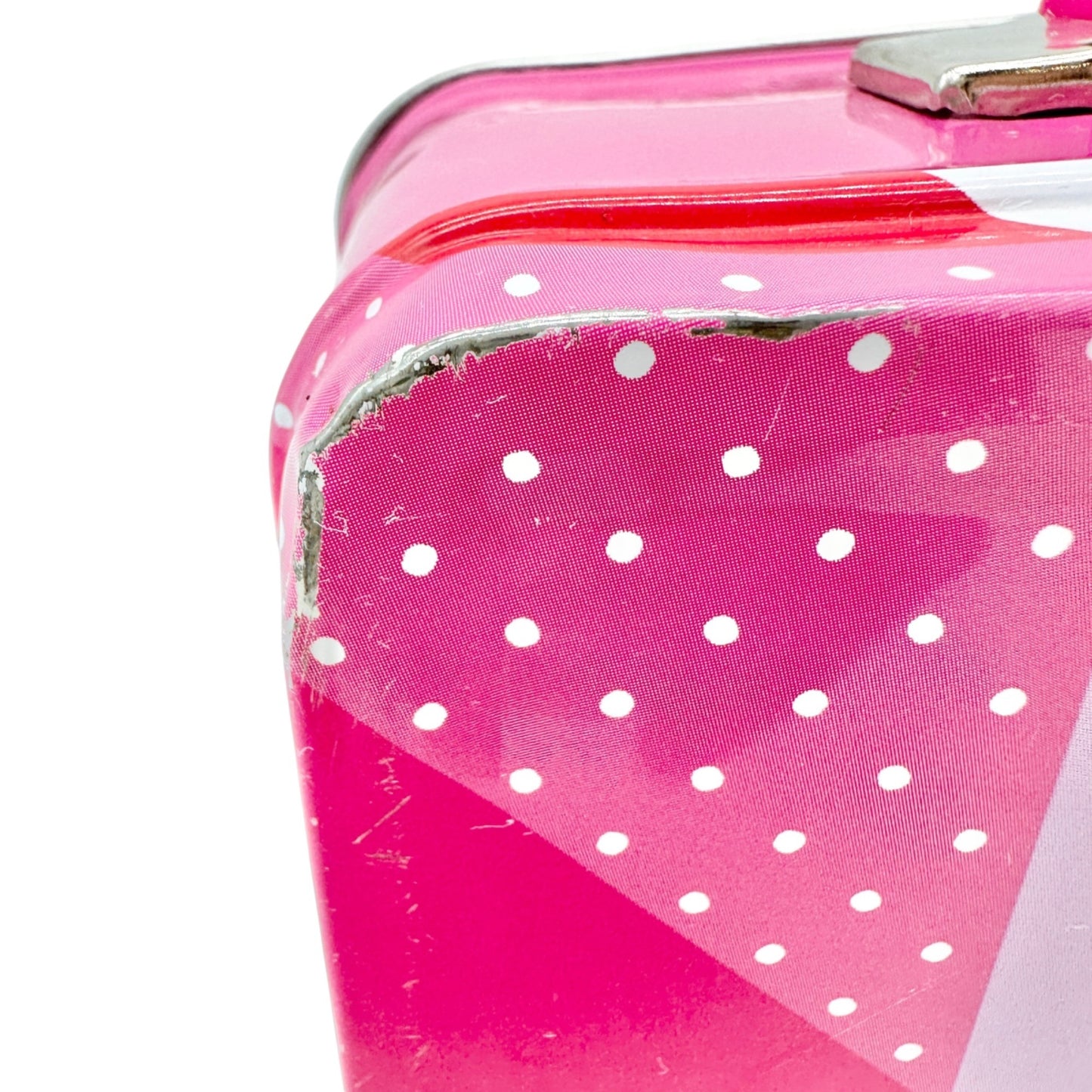 Hello Kitty Metal Lunch Box With Pink Handle Colorful Design Kid Collectible