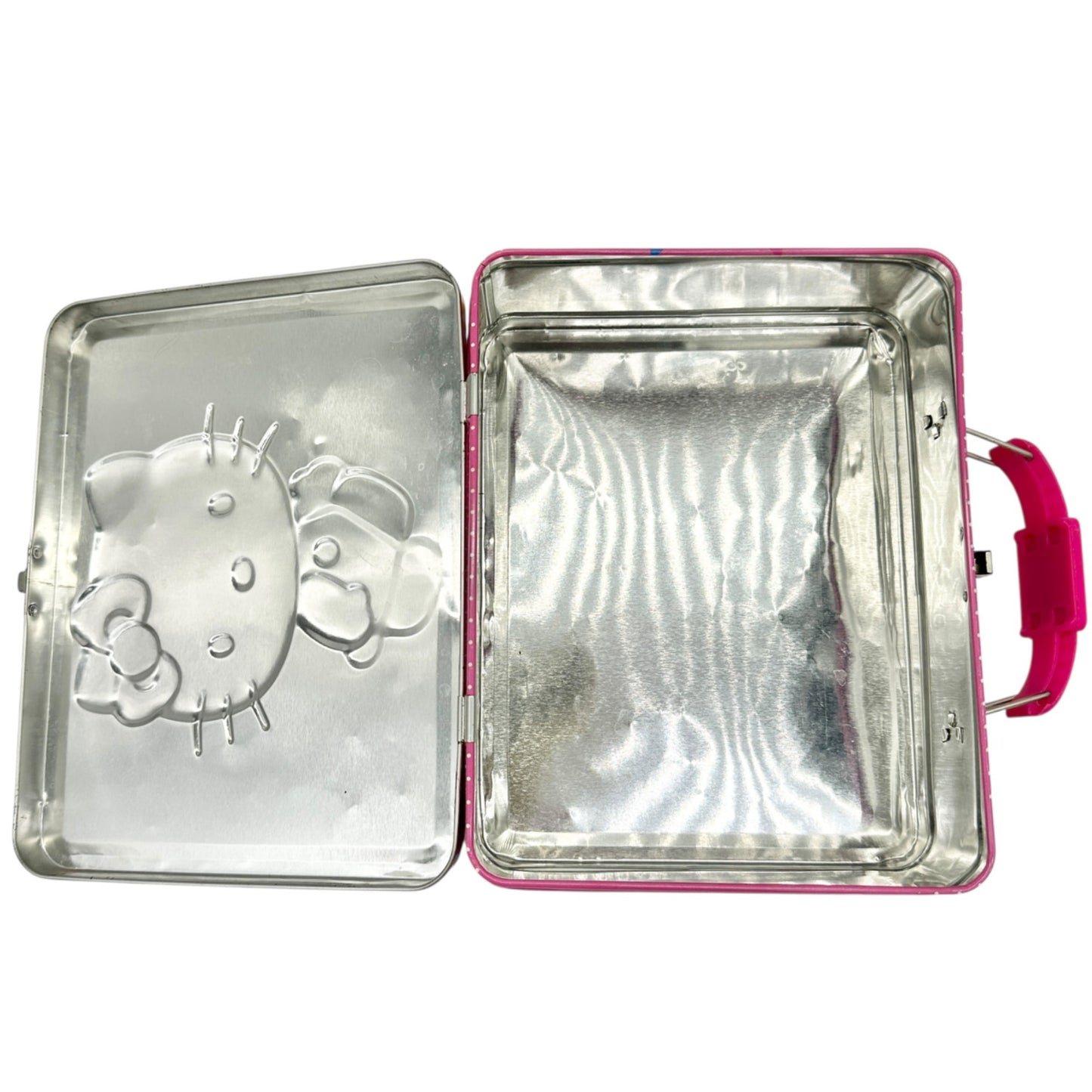 Hello Kitty Metal Lunch Box With Pink Handle Colorful Design Kid Collectible