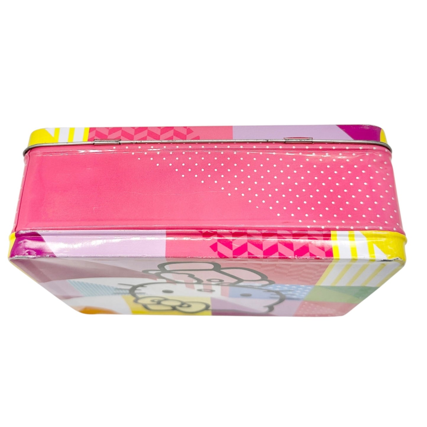 Hello Kitty Metal Lunch Box With Pink Handle Colorful Design Kid Collectible