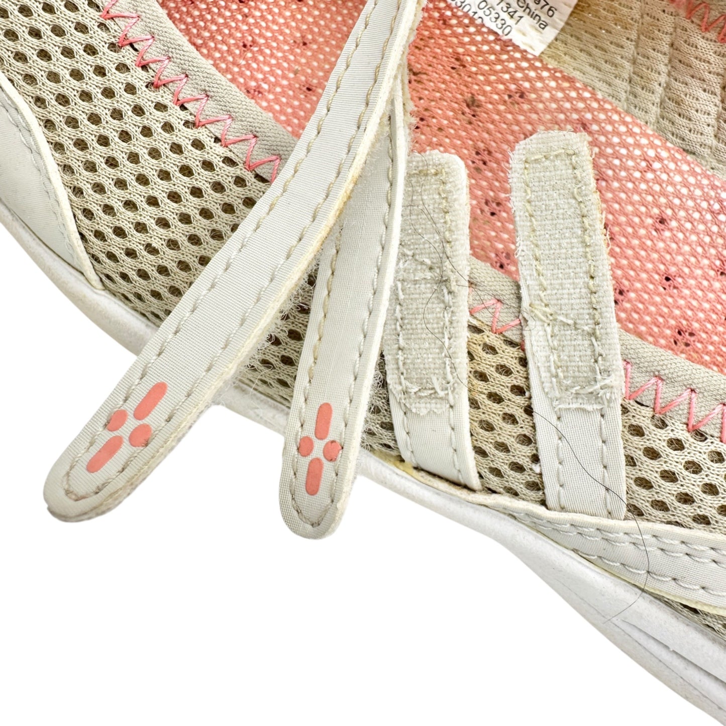 LL Bean Womens Beige Pink Mary Jane Mesh Walking Shoes Size 10 Rubber Soles