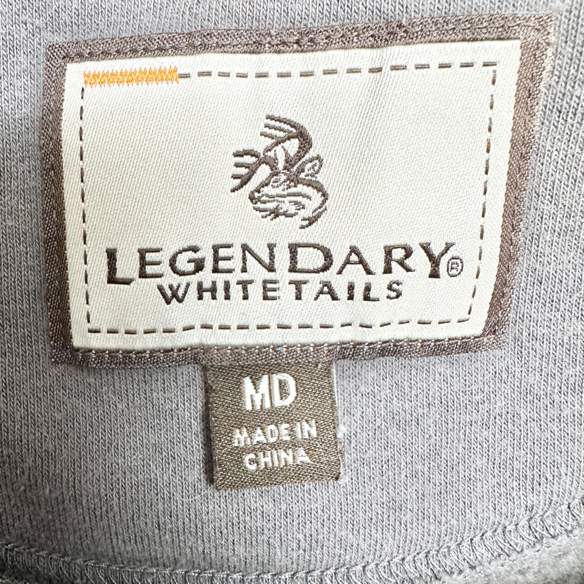 Legendary Whitetails Gray Hoodie Mens Medium Red Buck Design Plaid Accent Pocket