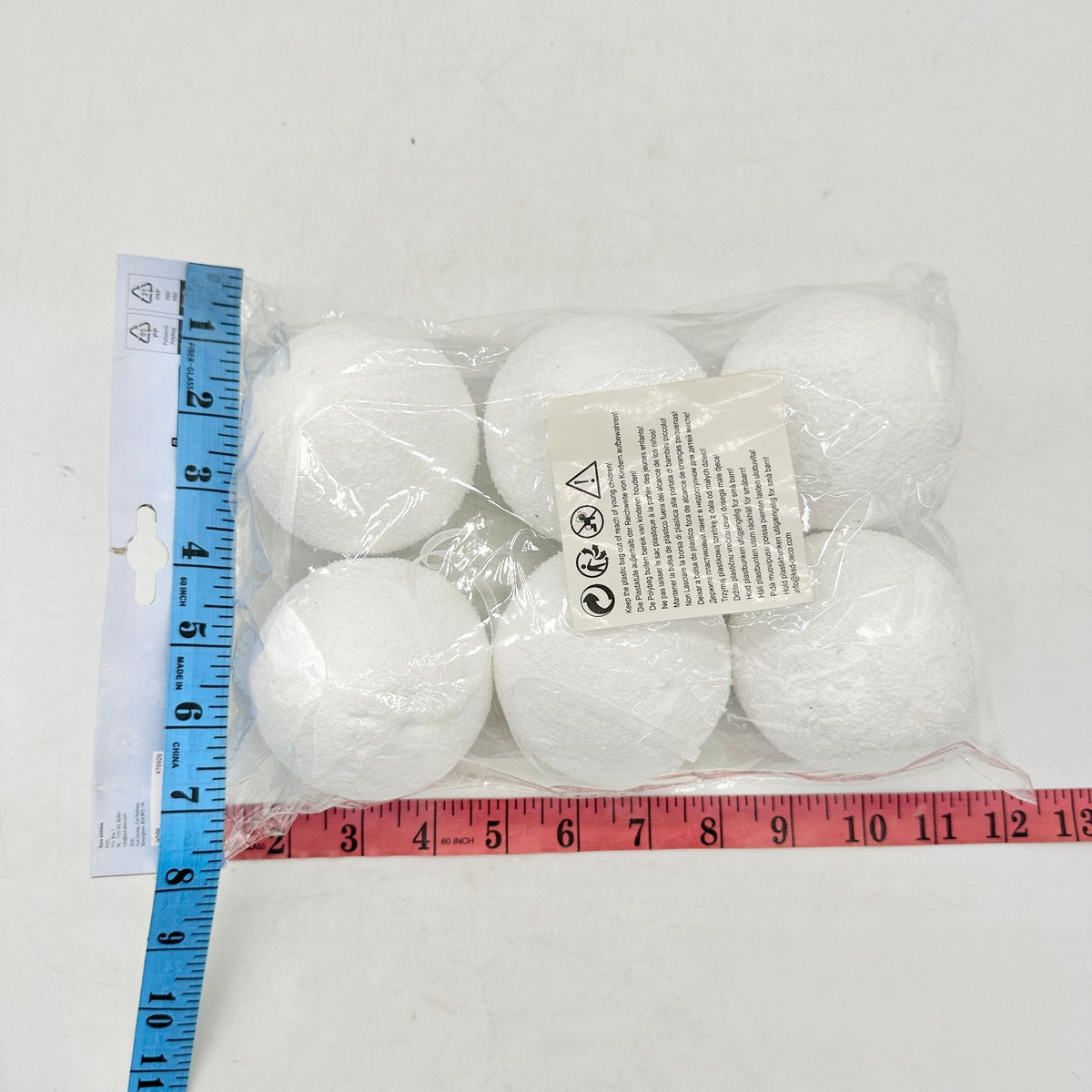 Winter Snowballs Bag of 6 White Foam Balls for Crafts or Decor 2.5" Dia Each