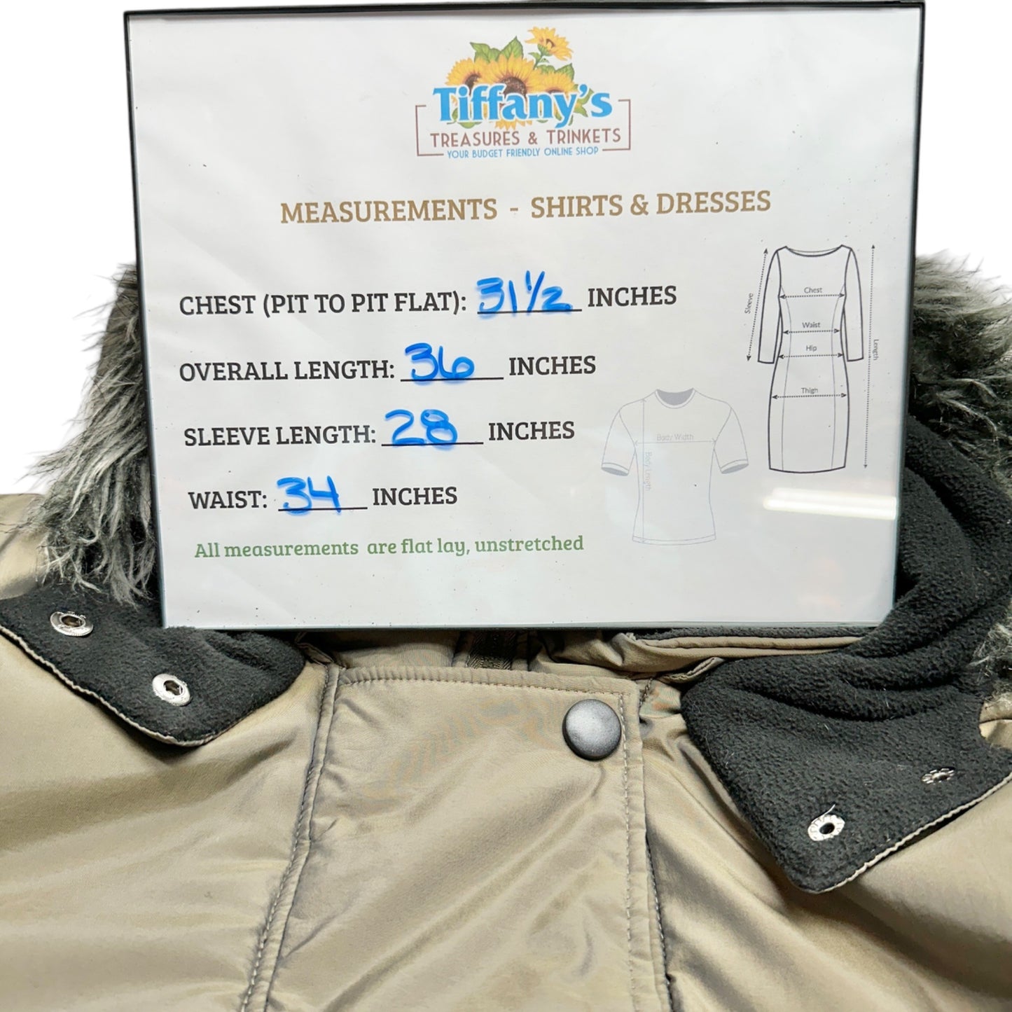 Weather Solutions Winter Coat Womens 3X Gray Puffer w/ Faux Fur Removable Hood