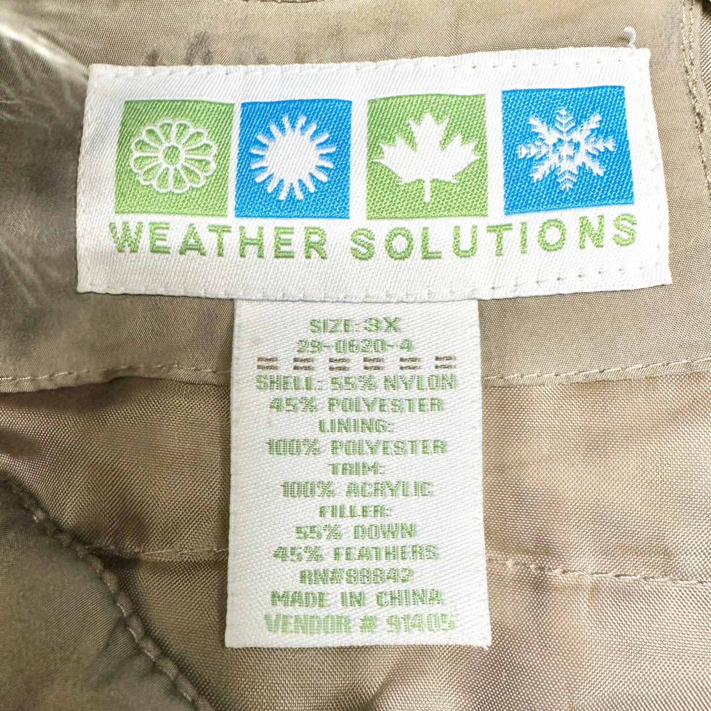 Weather Solutions Winter Coat Womens 3X Gray Puffer w/ Faux Fur Removable Hood