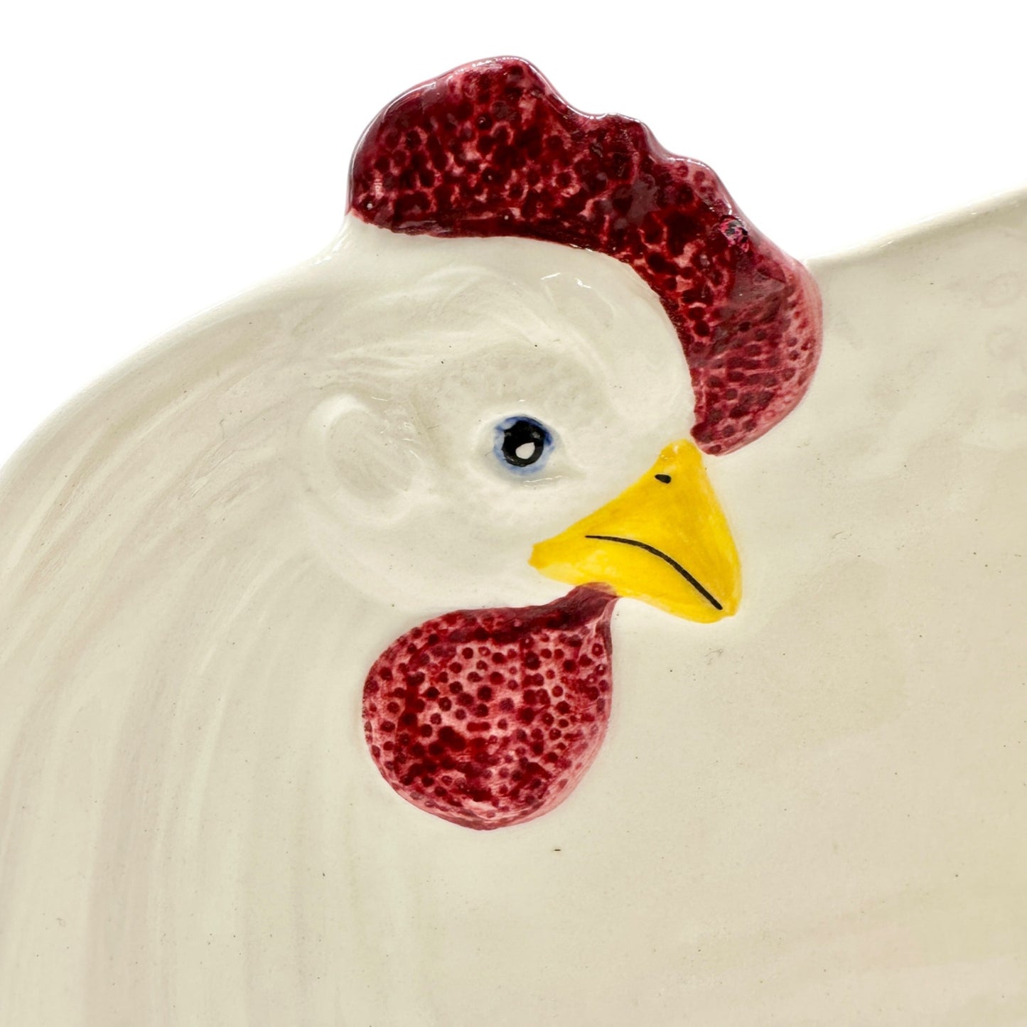Metlox Serving Platter 15 x 11 Chicken Themed White Ceramic Made in USA