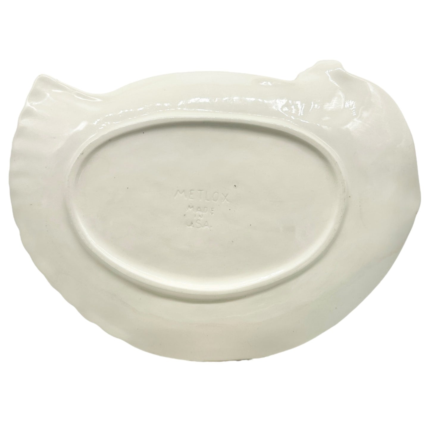 Metlox Serving Platter 15 x 11 Chicken Themed White Ceramic Made in USA