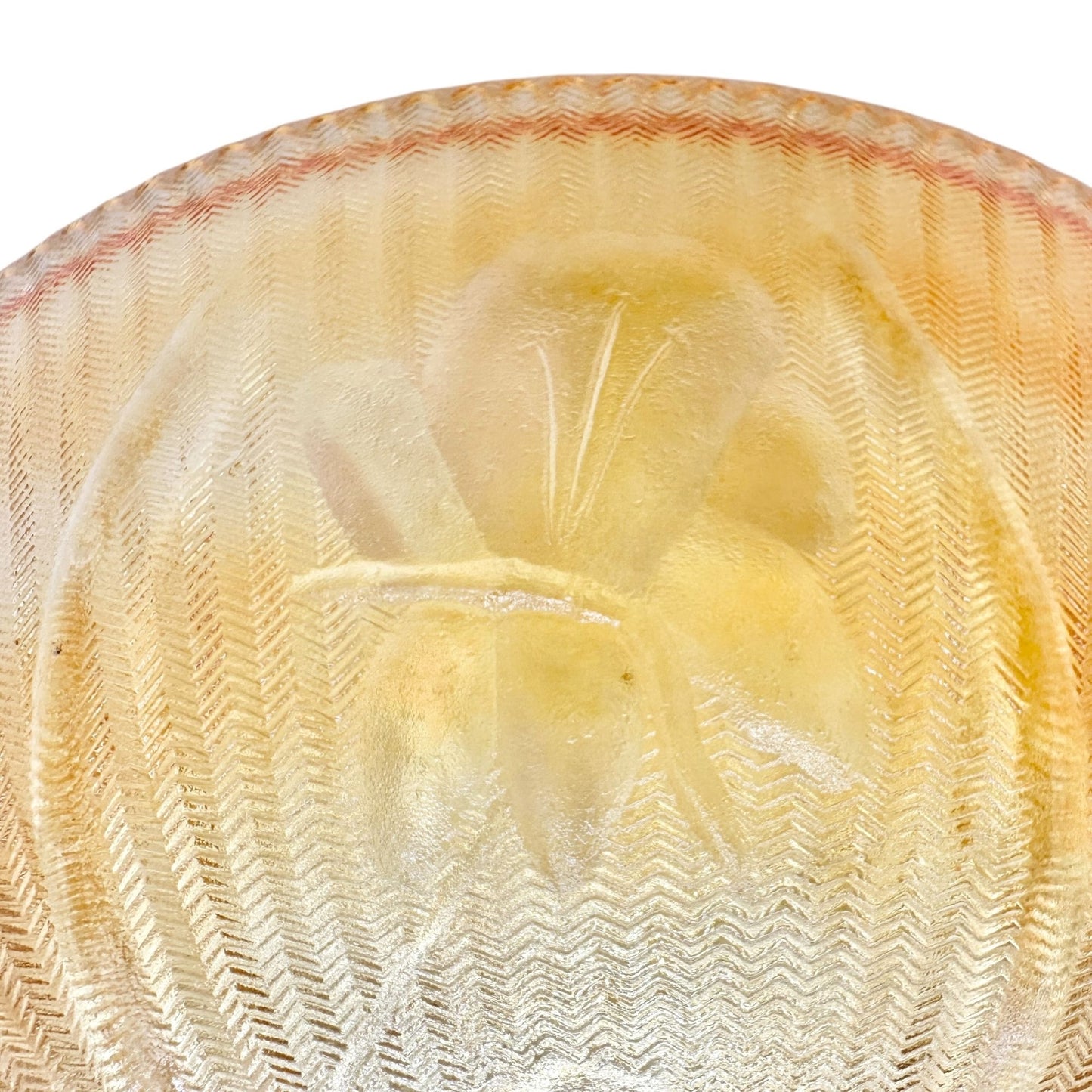 Jeannette Iris & Herringbone Marigold Bowl 8 inch Carnival Glass