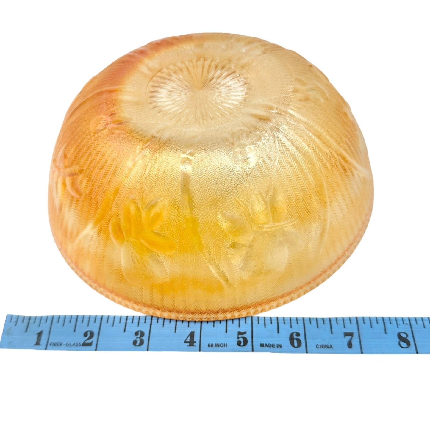 Jeannette Iris & Herringbone Marigold Bowl 8 inch Carnival Glass
