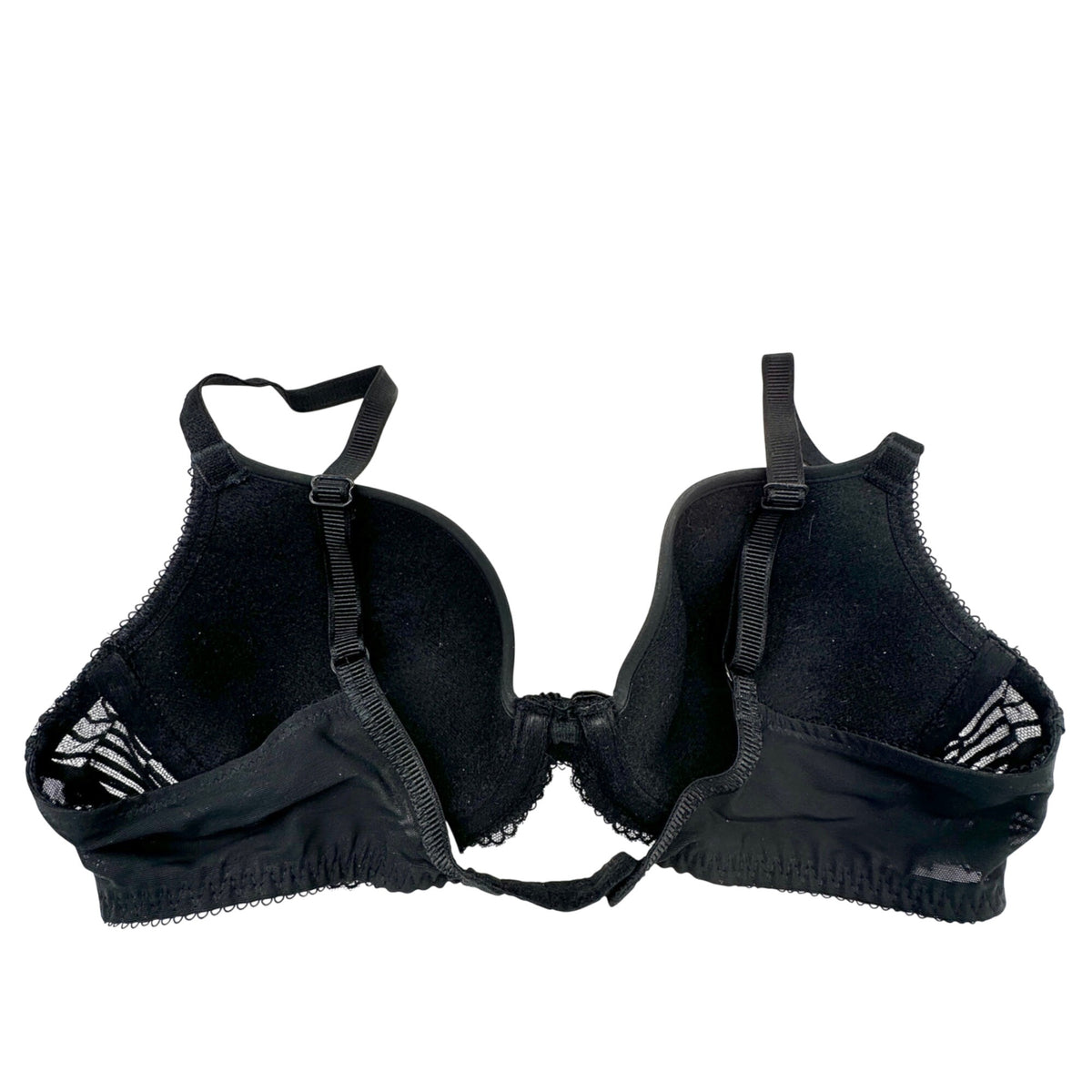 Wacoal Black Lace Underwire Padded Bra Size 34B Elegant Design Adjustable Straps