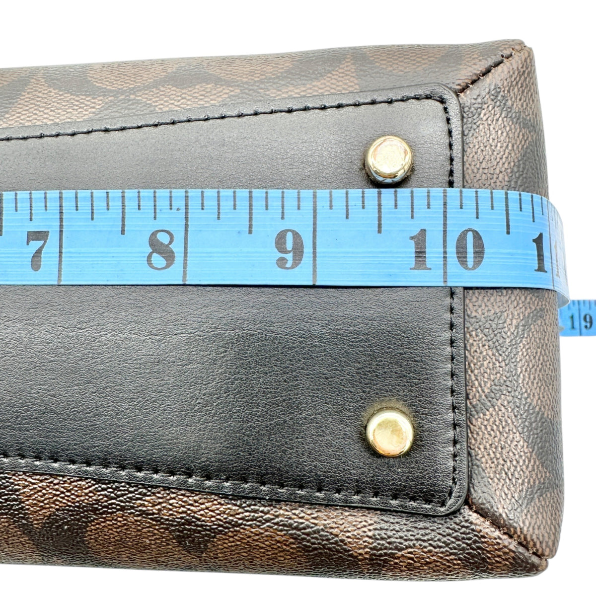Coach Signature Mini Lillie Carryall Handbag With Crossbody Strap Brown Black