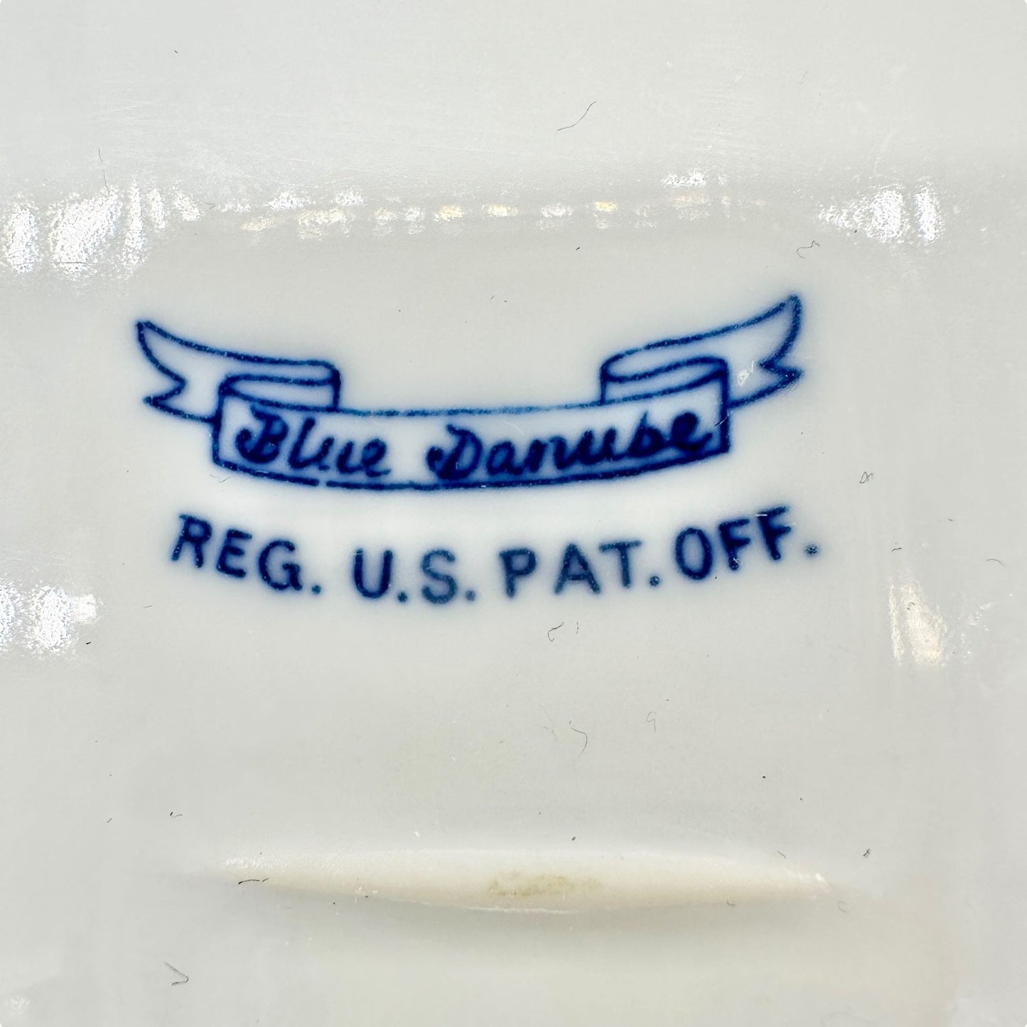Blue Danube Oval Serving Bowl Floral Pattern Porcelain Scalloped Edge White Blue