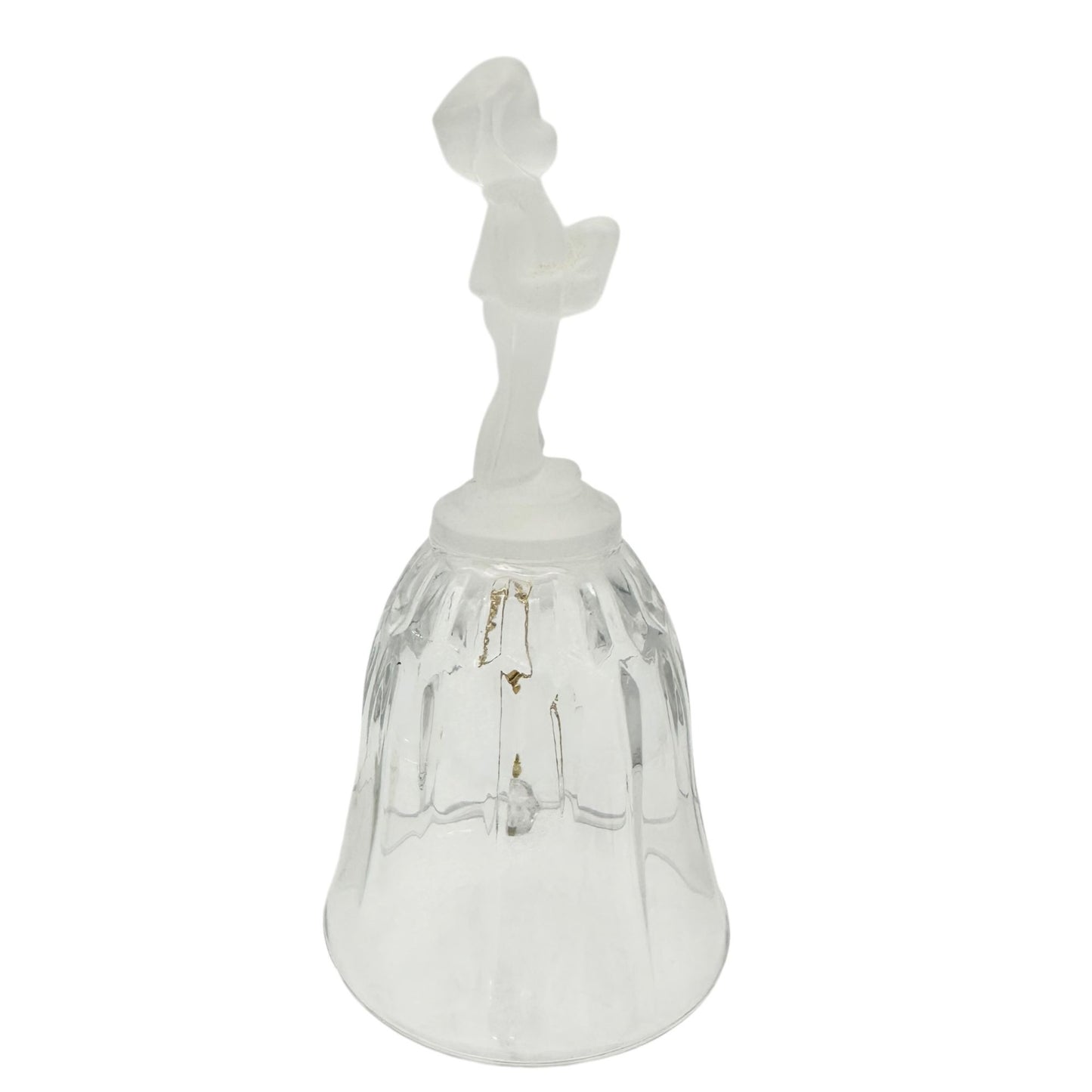Avon 1994 Frosted Glass Bell With Child Choir Boy Figure 24% Full Lead Crystal