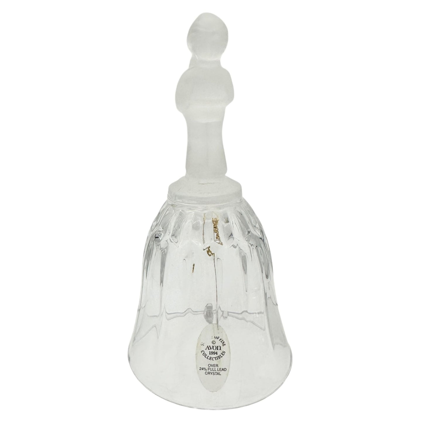 Avon 1994 Frosted Glass Bell With Child Choir Boy Figure 24% Full Lead Crystal
