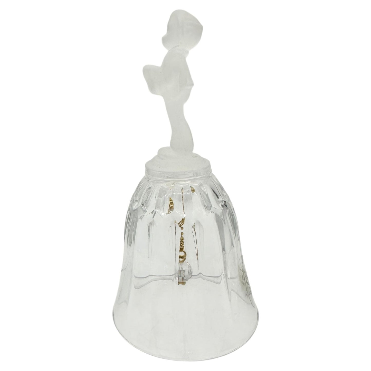 Avon 1994 Frosted Glass Bell With Child Choir Boy Figure 24% Full Lead Crystal