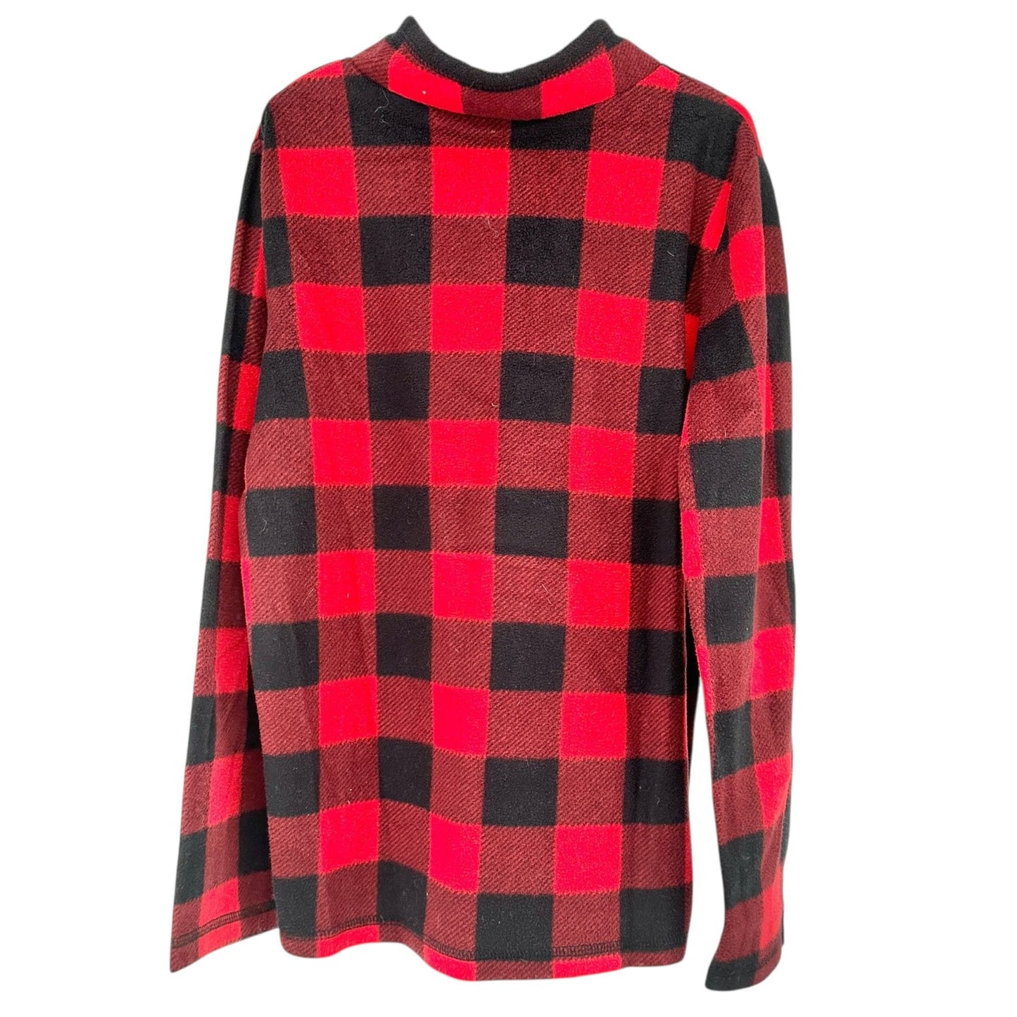 Jumping Beans Pullover Boys Size 8 Red Black Buffalo Plaid Half-zip Fleece LS