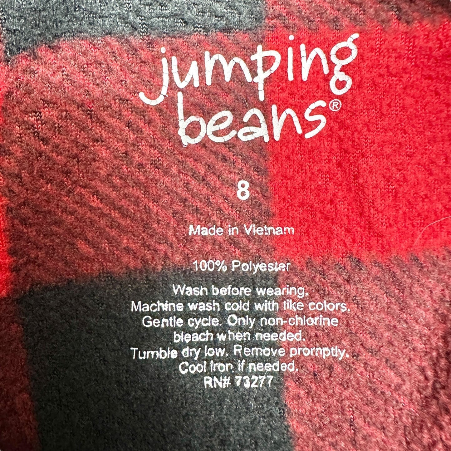 Jumping Beans Pullover Boys Size 8 Red Black Buffalo Plaid Half-zip Fleece LS