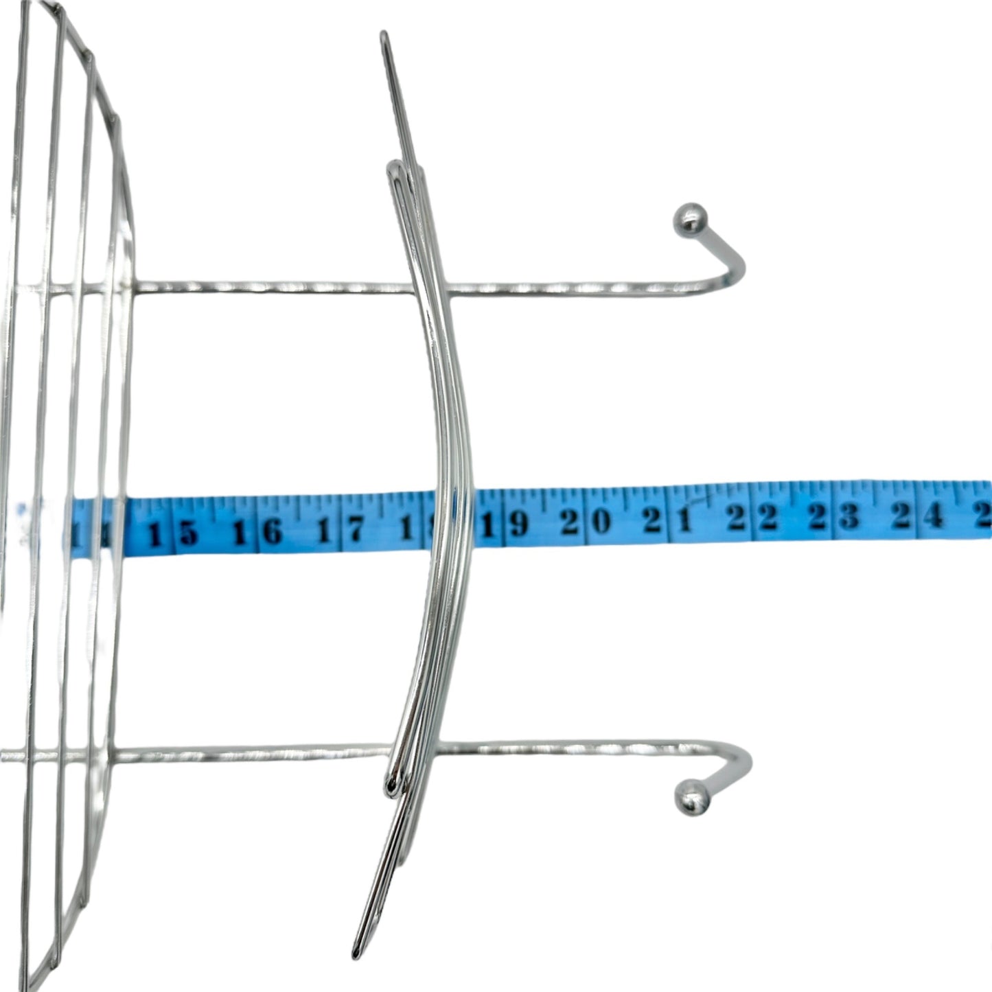 3-Tier Silver Chrome Shower Caddy Hooks & Swirl Design For Bathroom Organization