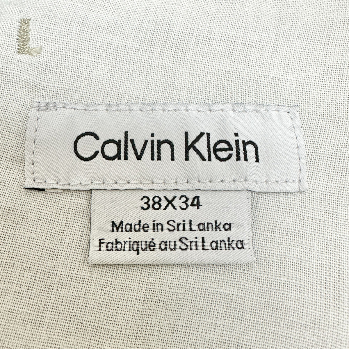 Calvin Klein Pants Mens 38x34 Khaki Beige Slim Fit Cotton Poly Blend