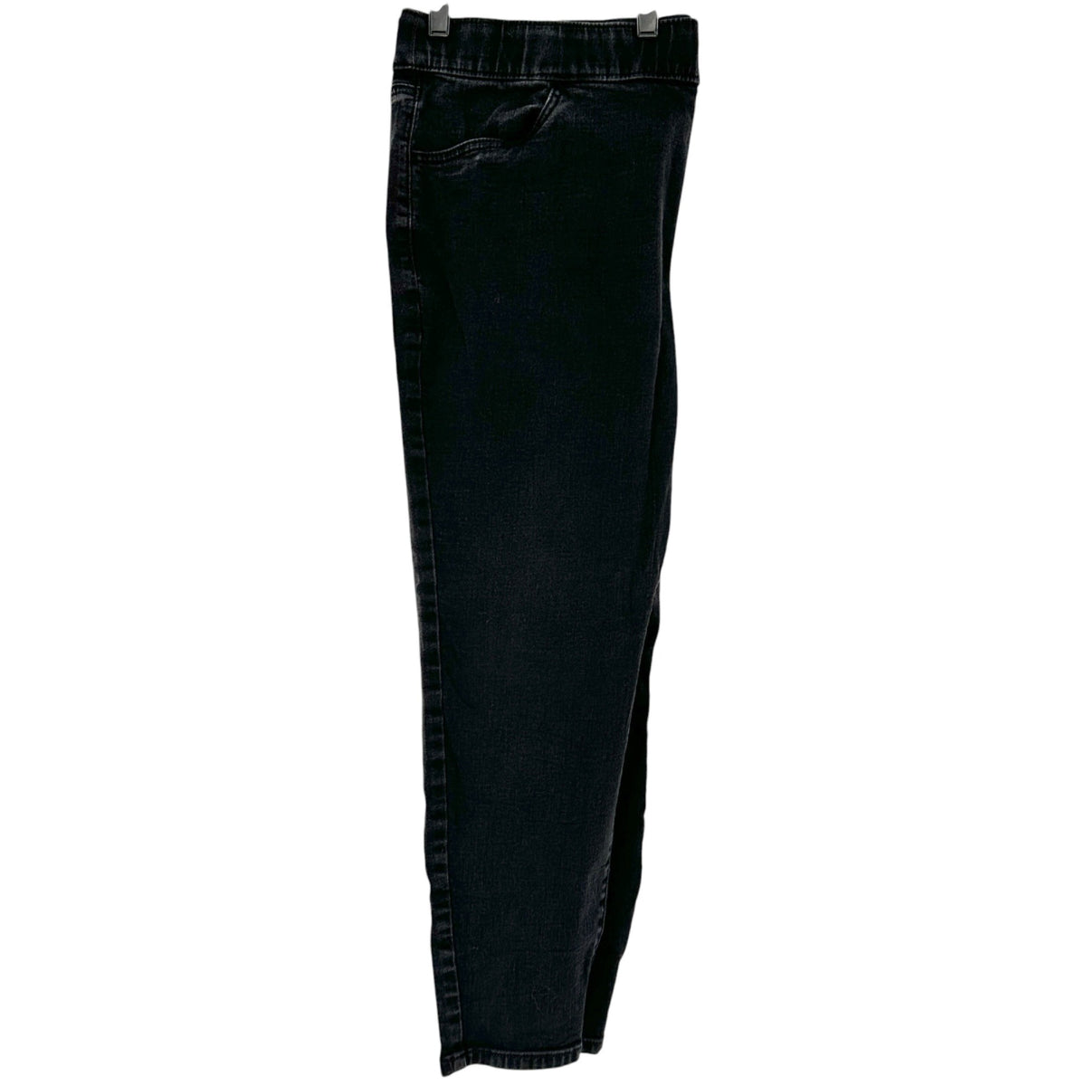 EVRI Jeggings Womens 18WS Mid Rise Black Stretch Denim Plus Size Short w Pockets