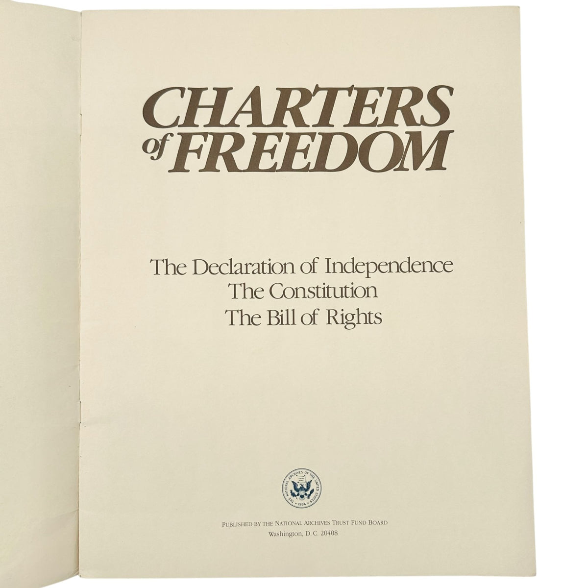 Charters Of Freedom Booklet Declaration Independence Constitution Bill Of Rights